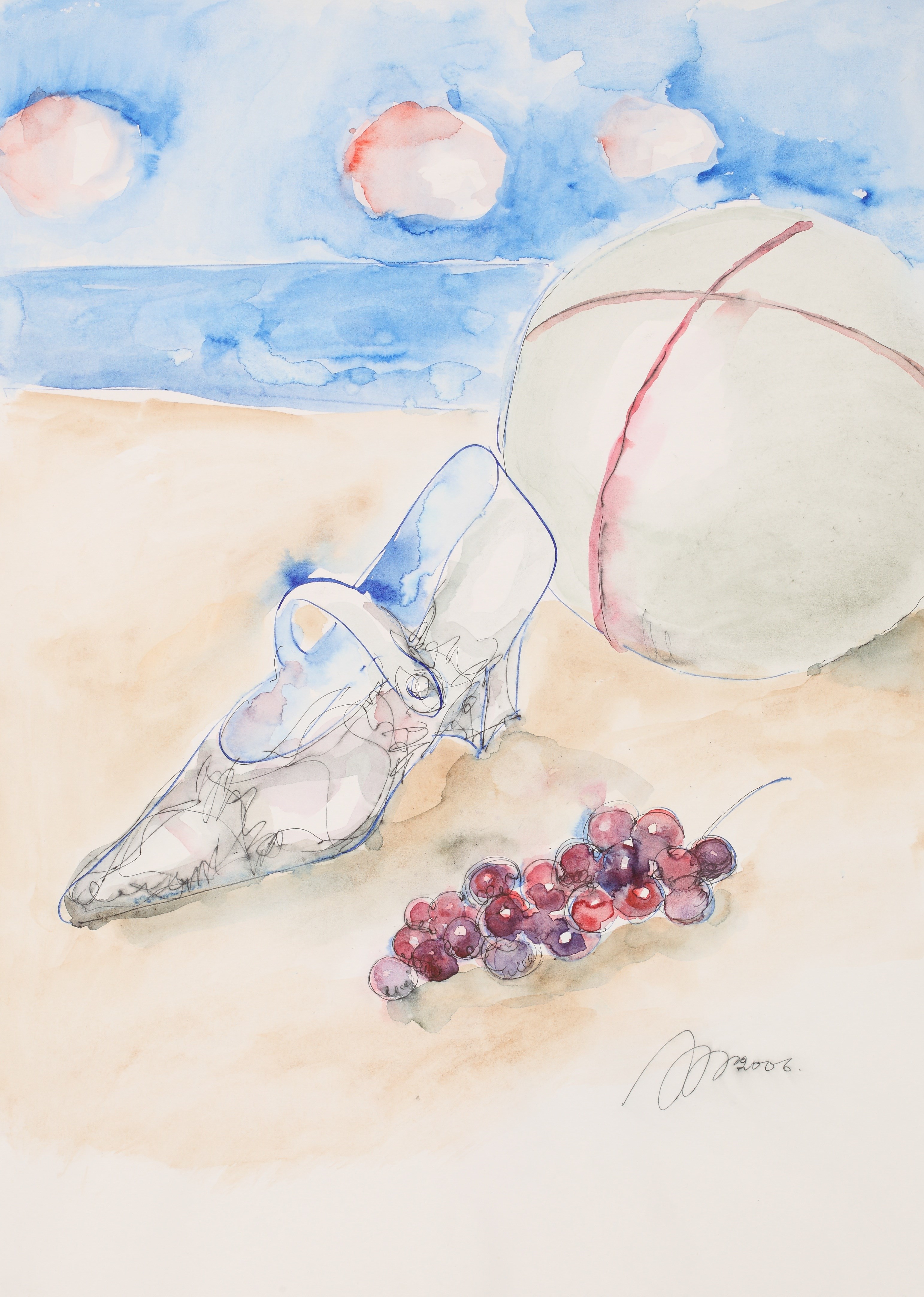 Shoe with grapes