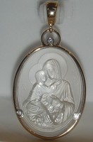 Cameo on citrine. The Vladimir Virgin Mary